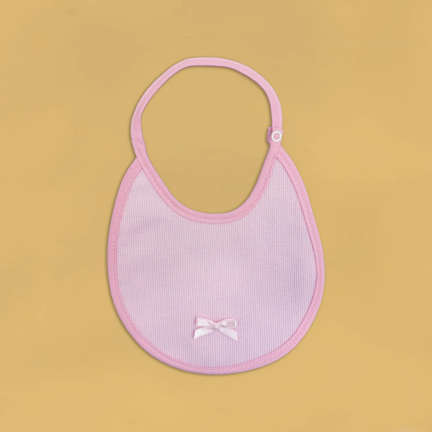 Babete liso com lacinho rosa