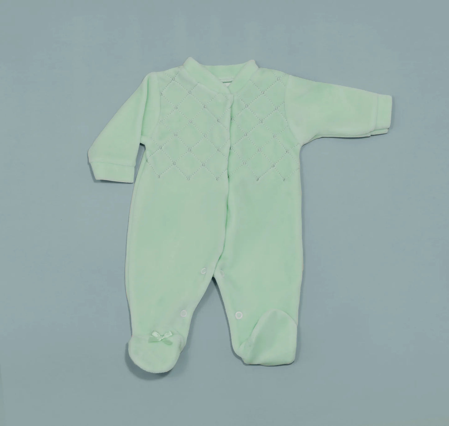 Babygrow de menino com bordado losangos verde