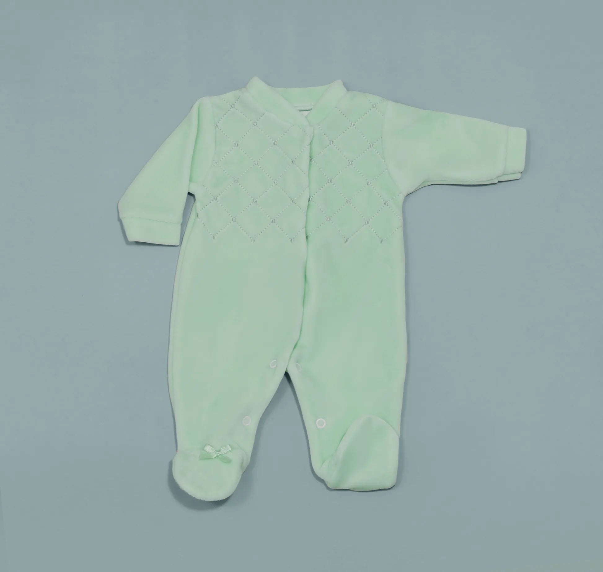 Babygrow de menino com bordado losangos verde