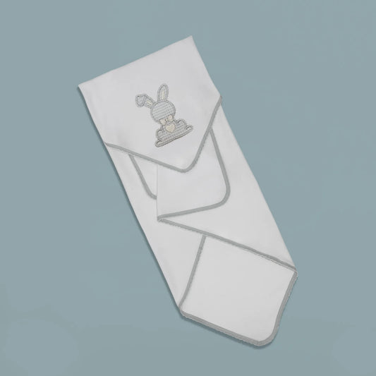 Fralda com motivo coelho waffle cinza