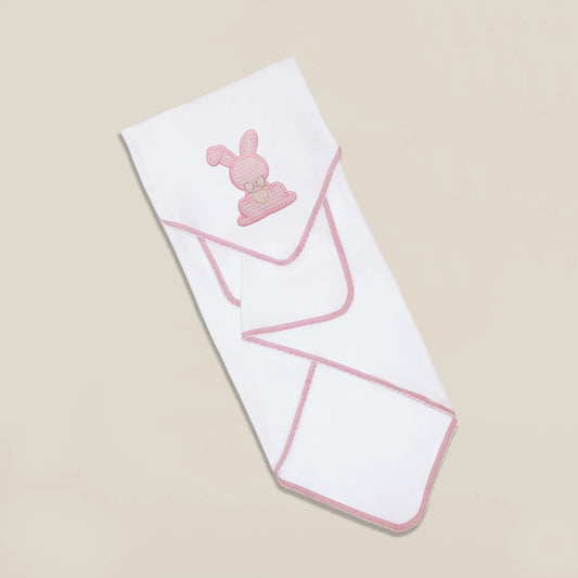 Fralda com motivo coelho waffle rosa
