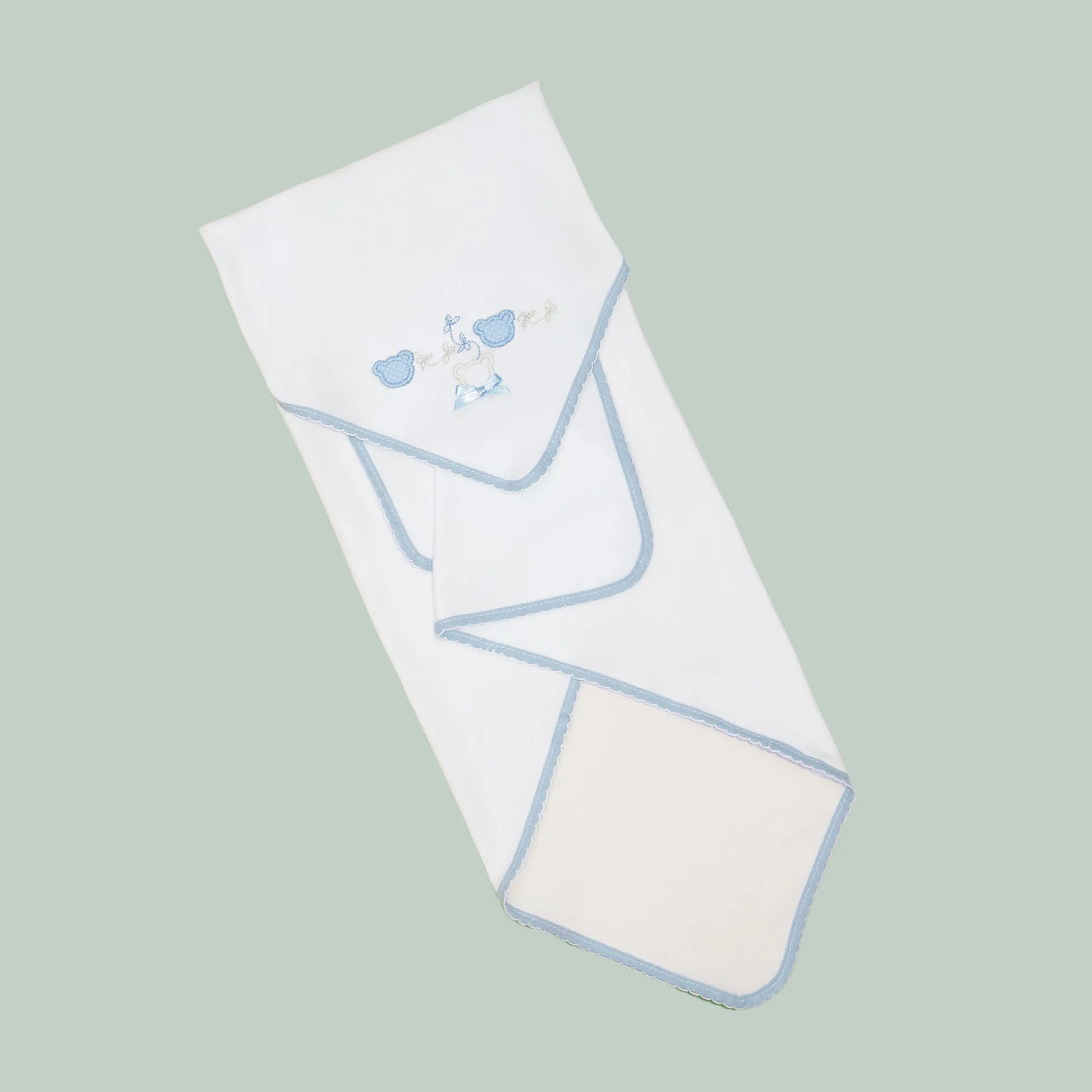 Fralda com motivo ursinhos com pintas azul