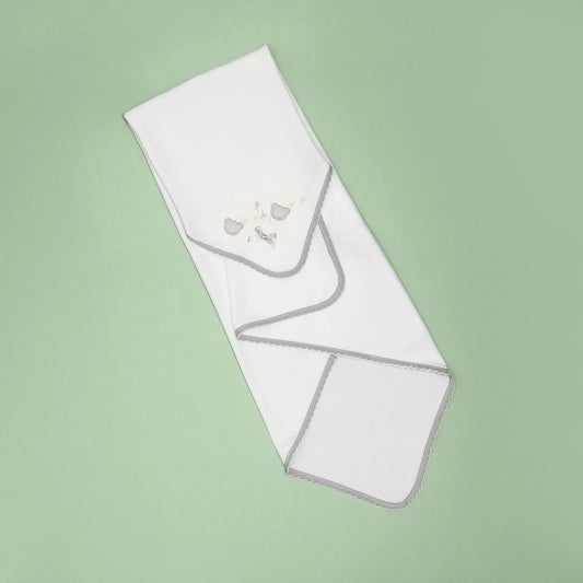 Fralda com motivo ursinhos com pintas cinza