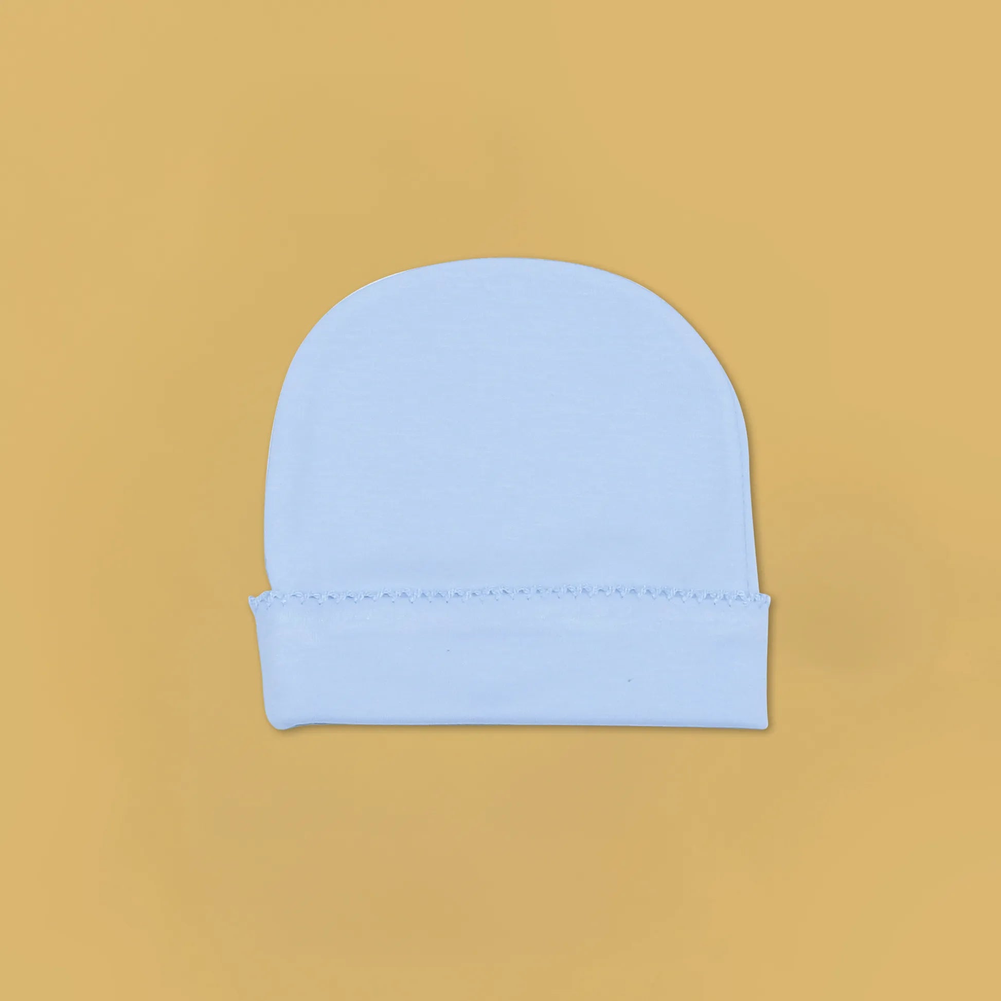 Gorro com picueta na dobra azul