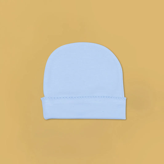 Gorro com picueta na dobra azul