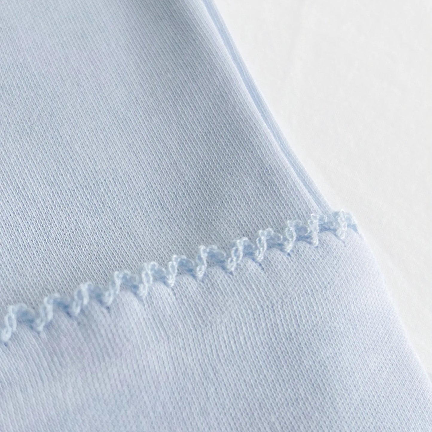 Pormenor de gorro com picueta na dobra azul