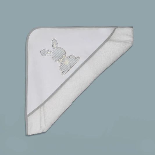 Toalha com motivo coelho waffle cinza