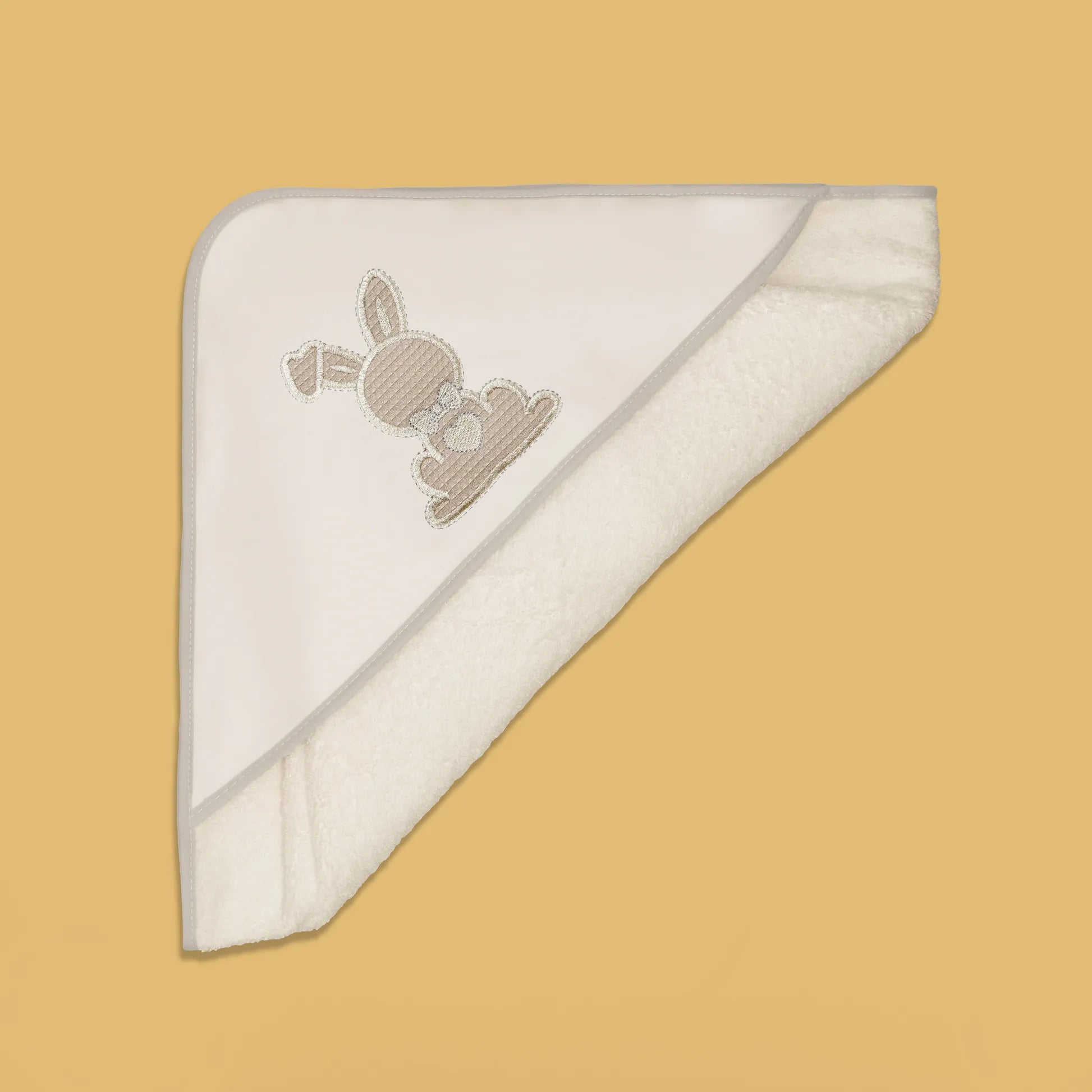 Toalha com motivo coelho waffle pérola