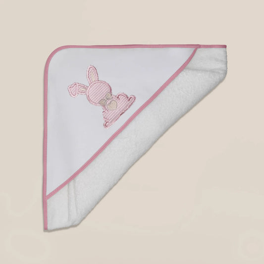 Toalha com motivo coelho waffle rosa